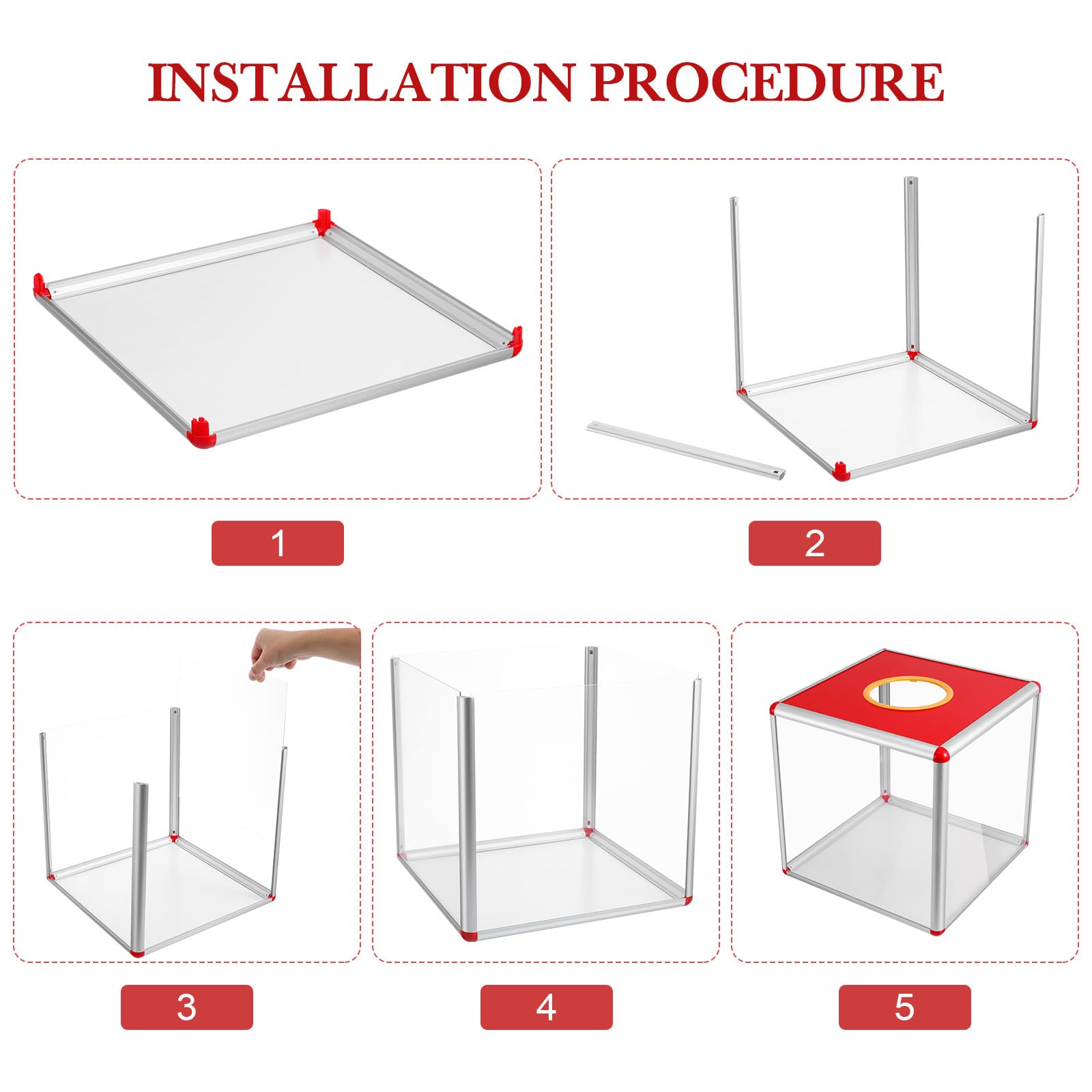 MAGICLULU Caja de Rifa Cuadrada de Aleación de Aluminio y Mdf | Ligera y Funcional, para Bonificación Anual y Actividades Empresariales, Uso Versátil en Oficina Color Aleatorio