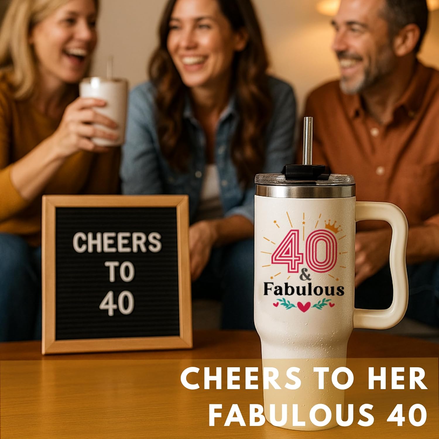 Vivulla68 40th Birthday Gifts Women - 40th Birthday Gifts For Women, Her, Mom - 40 Year Old Gift Ideas For Female, Turning 40, Forty Years Old Gift For Lady, 40 and Fabulous Tumbler 40 Oz, 1985 Cup - Image 6