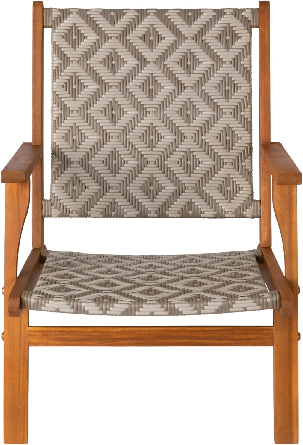 Balkene Home Wooden Outdoor Lounge Chair - All Weather Wicker Weave