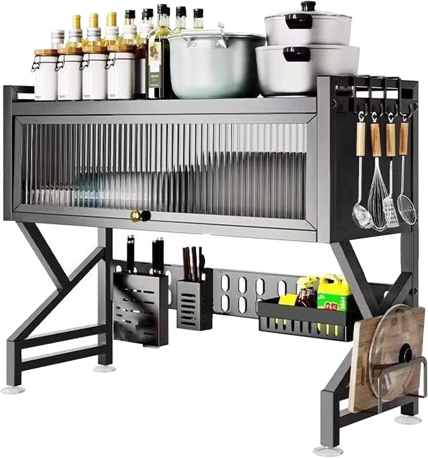 Dish Drying Rack, Over The Sink Dish Drainer Drying Rack 3 Tier Dish Rack with Cover for Kitchen Sink Shelf Organized Space-Saving Dish Rack with Cover for Dishes, Glasses, Bowls, and Cutlery