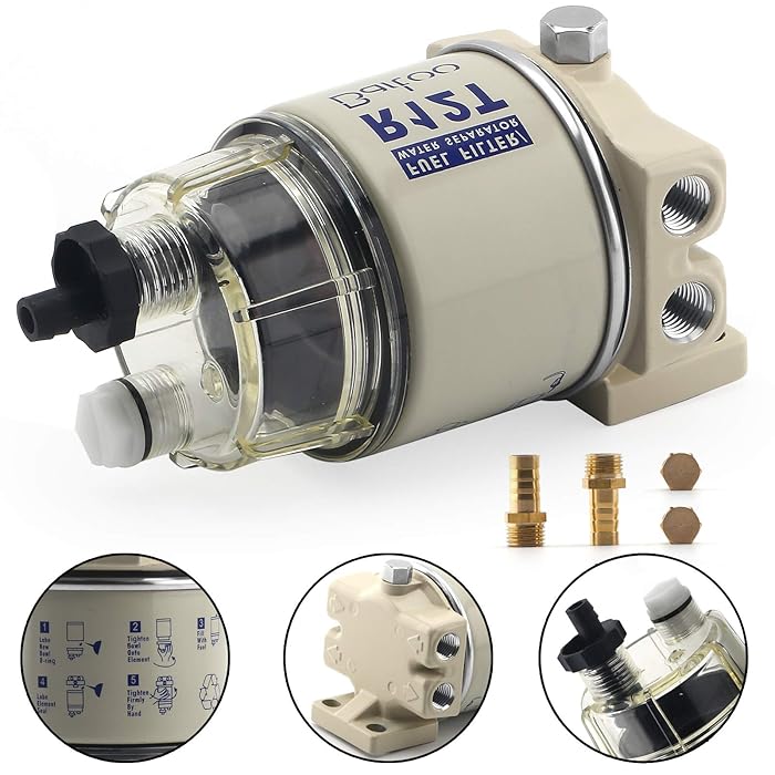 Buy BARTOO R12T Marine Fuel Water Separator,10 Micron Fuel Filter