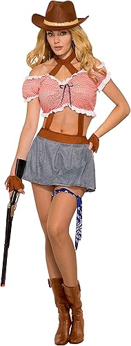Forum Ride 'Em - Disfraz de vaquera para adultos, como se muestra, ML, Multicolor -