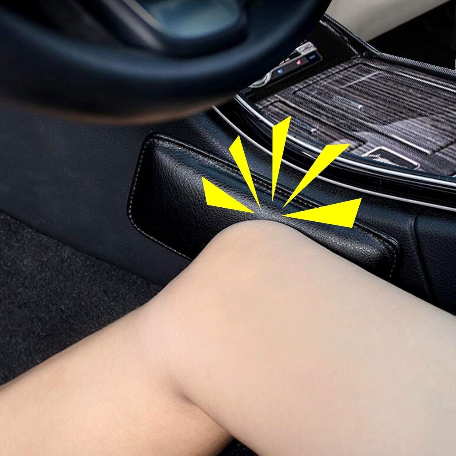 Ncry Universal Car Knee Pad – Soft Artificial Leather Leg Cushion with Latex Sponge Padding | Comfort Support Pillow for Driver Side Centre Console & Door Armrest |(2-Pack) 3