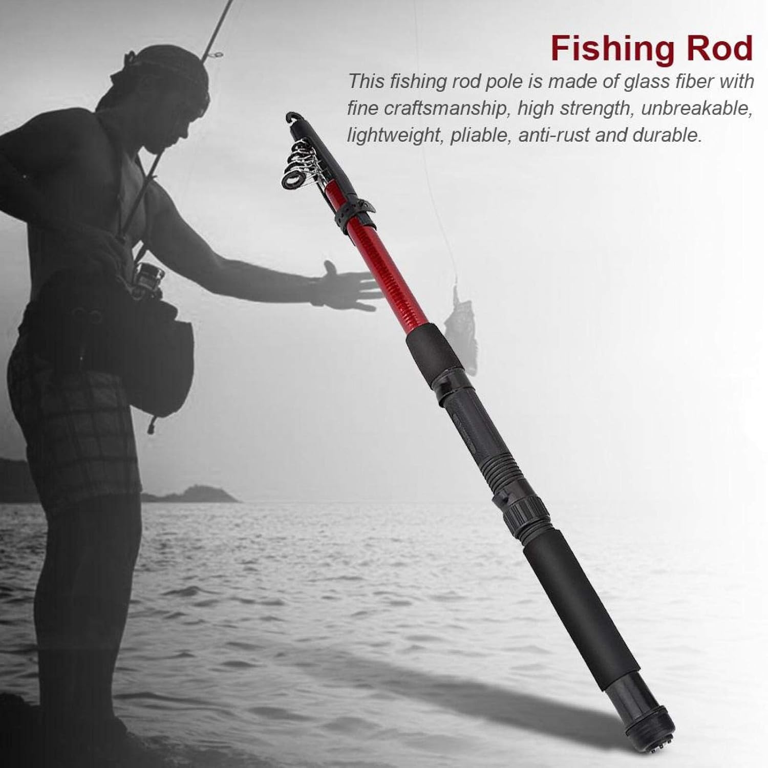 EVTSCAN Fishing Pole, Outdoor Portable Lightweight Casting Telescopic Fishing Rod Reel Tackle Accessory
