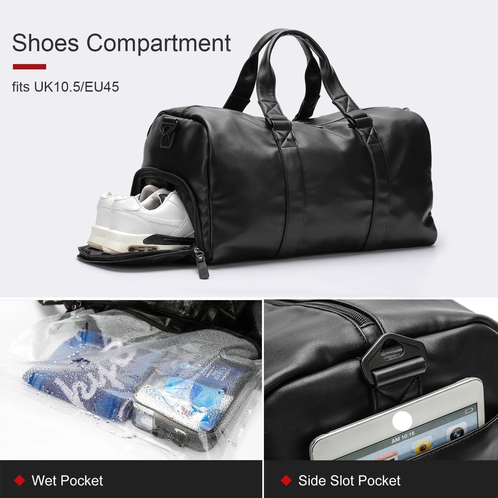 Reisetasche mit Schuhbeutel, Sport-/Turntasche, Wochenend-Übernachtungstasche, große Tragetasche, Tragetasche, Seesack for Männer oder Frauen