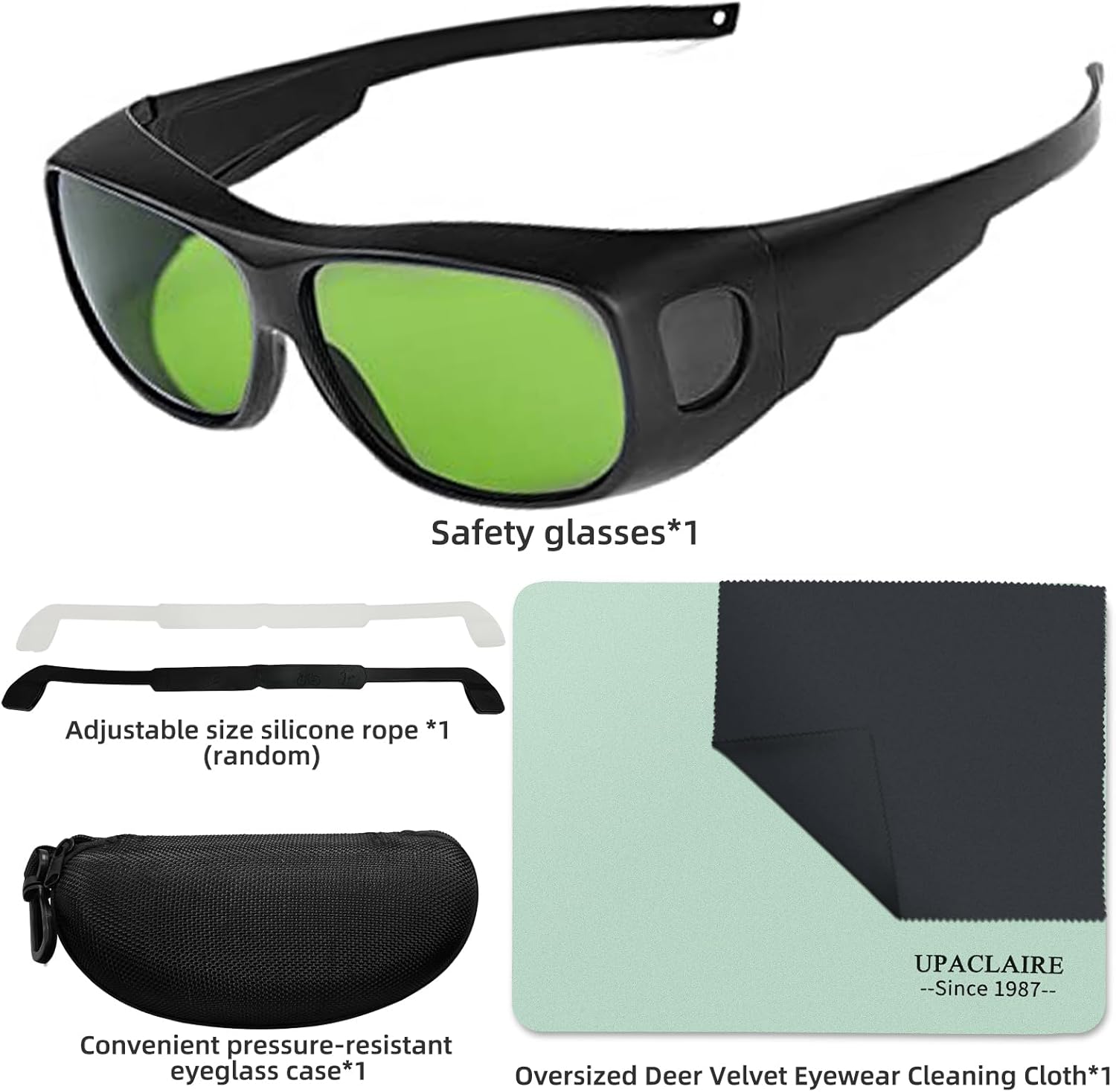 Welding Glasses,Wrap-Around Safety Welding Lens,Anti-Scratch,UV Protection,Laser Hair Removal Protective Glasses
