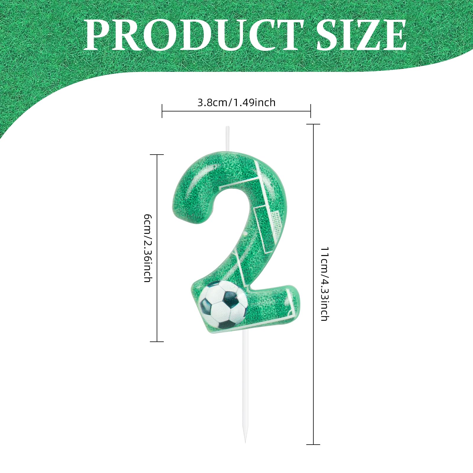 Velas de cumpleaños número 25 con diseño de fútbol verde, decoración para tartas de cumpleaños número 25, decoración de pastel de feliz cumpleaños para hombres y mujeres, suministros deportivos para