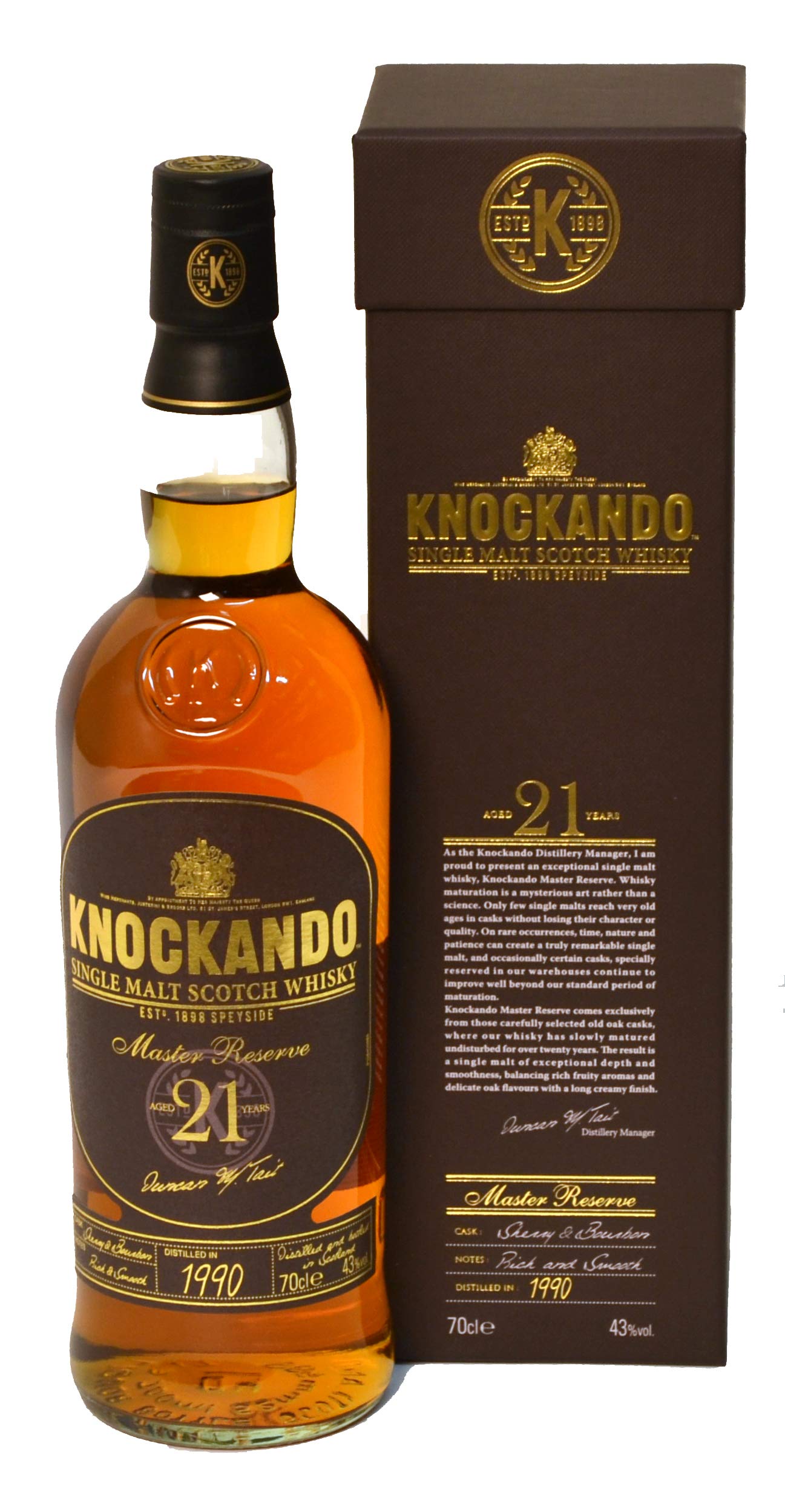 Knockando Speyside Master Reserve Single Malt Whisky 21 Ans 700 ml