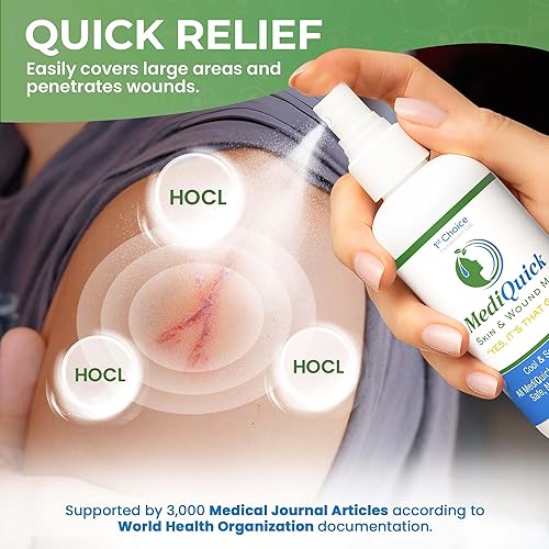 Miniatura 5 de MediQuick Niebla para piel y heridas para enfermedades inflamadas de la piel y la herida  Natural, no tóxico y sin picadura  Ayuda con erupciones