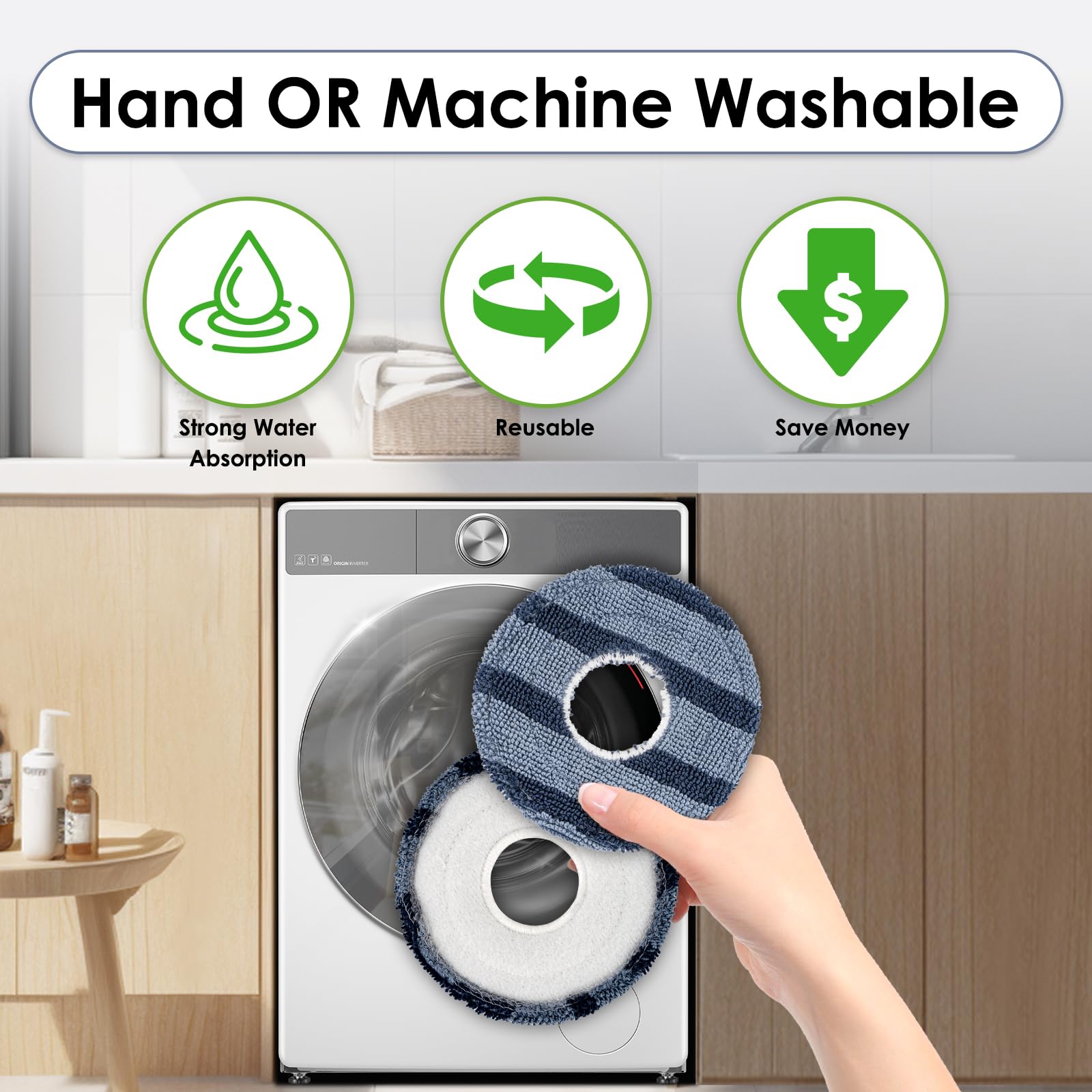 (4 Sztuki) Pads Kompatybilne z Eufy C20 Omni Robot Cleankus, Zestaw Akcesoriów Mop Mop, Omni C20 Mopping Empling, Części Zamienne Części Zamienne