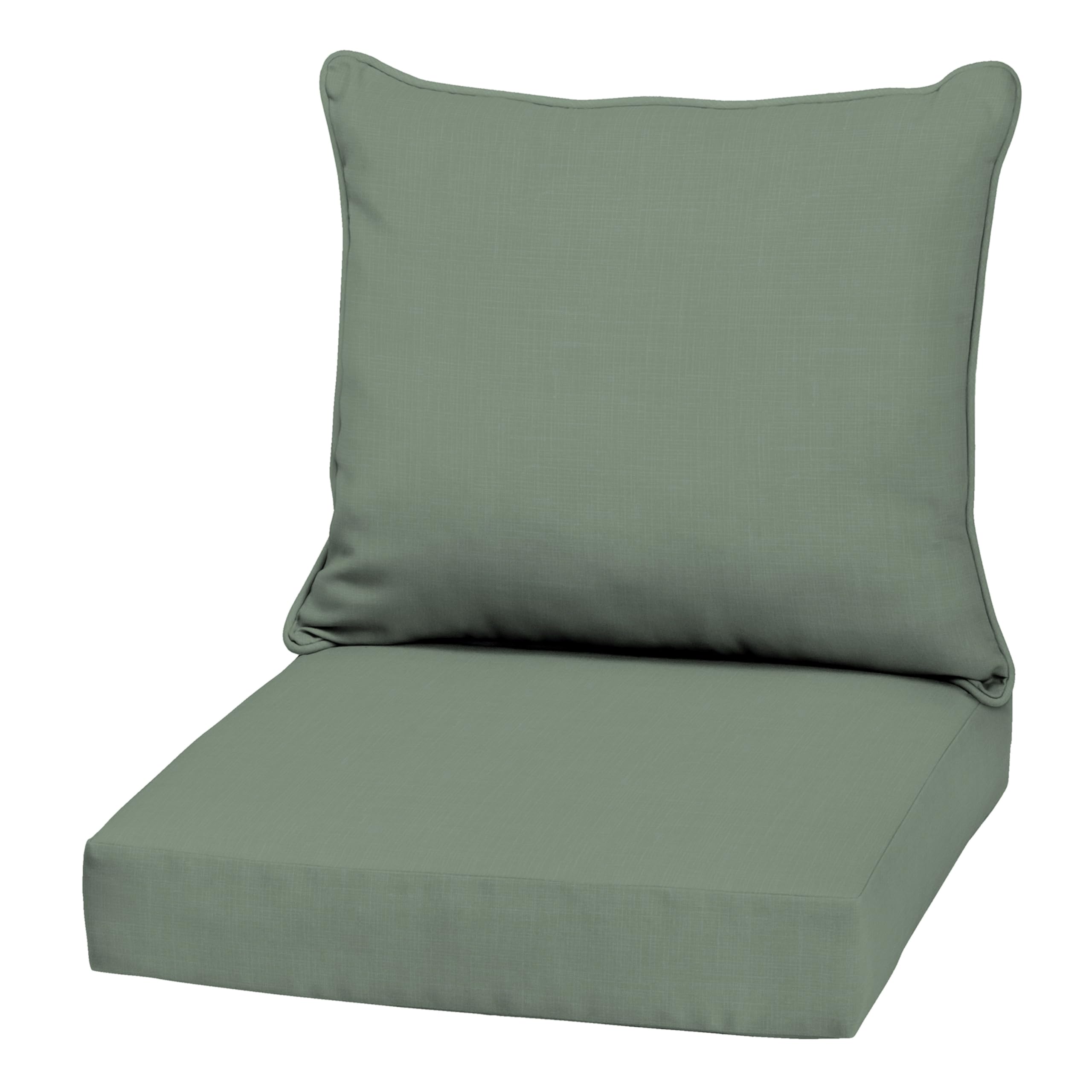Arden Outdoor Deep Seat Cushion Set, earthFIBER, 22x24, Sage Green Texture