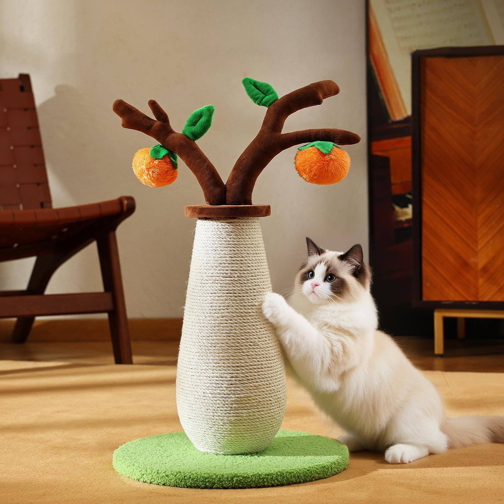 Rascador para Gatos Base De Felpa Antideslizante Para Cuidado De Uñas | Poste de Rascado para Gatos para en Sofá Mesa Esquina Área de durante Navidad y en el Hogar