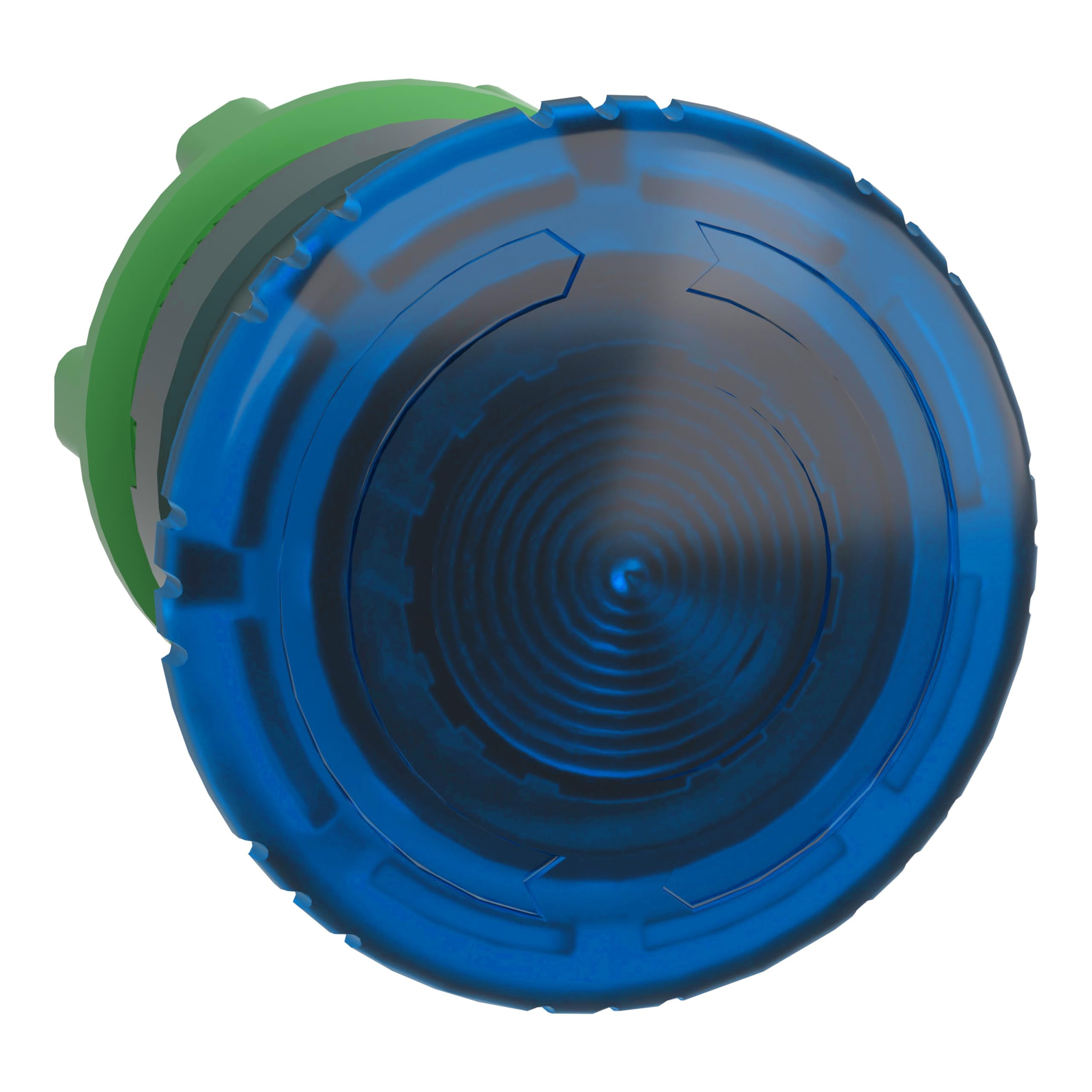 Bouton poussoir coup de poing lumineux bleu pour panneau de contrôle industriel