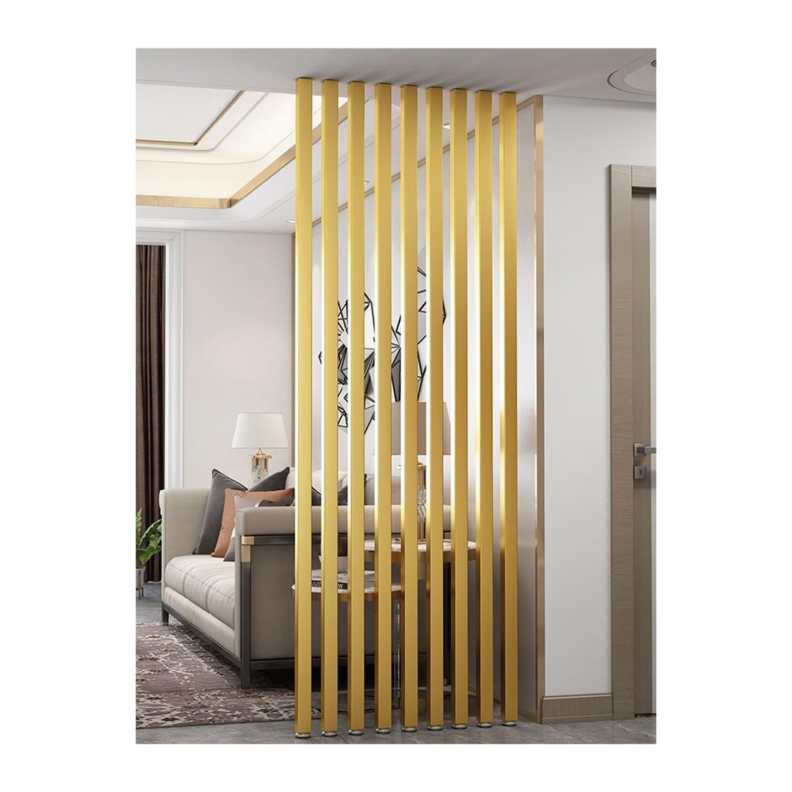 Poteau de séparation d'intérieur en métal au design épuré de 145cm