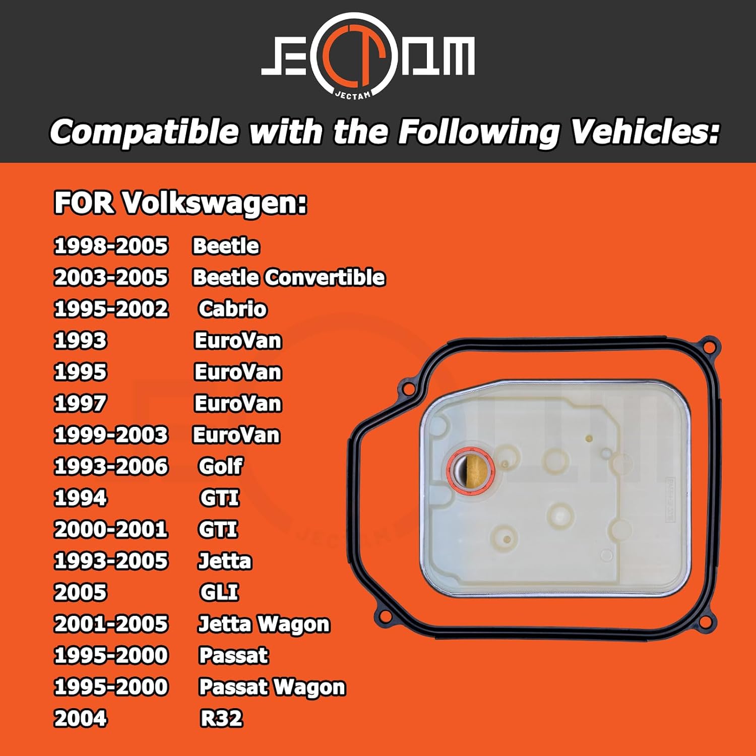 Automotive Replacement Transmission Filter With Oil Pan Gasket Kit 01M325429 Compatible with 1993-2006 VW Golf Jetta Beetle Cabrio Golf GTI 01M-325-429 095321371 01M 01N