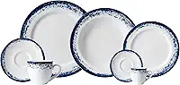 Serviço de Jantar, Chá e Café 42 Peças em Porcelana, Decoração Névoa Azul, Porcelana Schmidt
