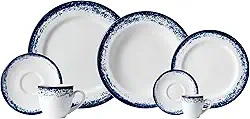 Serviço de Jantar, Chá e Café 42 Peças em Porcelana, Decoração Névoa Azul, Porcelana Schmidt