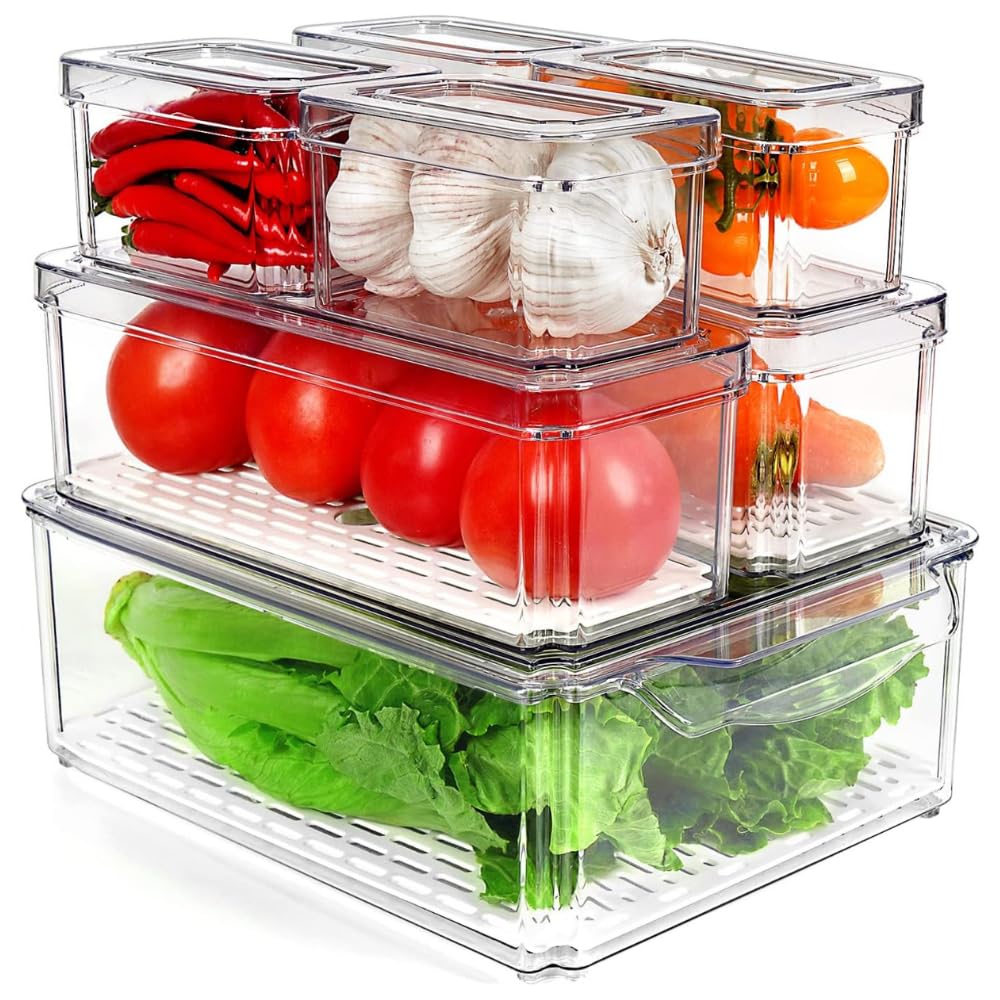 HouseWarming Fridge Storage Boxes Set of 3 - Fridge Storage Containers, Stackable & BPA Safe Container for Kitchen Storage Set, Kitchen Storage Organizer, Vegetable Storage Box (B0C2JJ85T1) Amazon Price History, Amazon Price Tracker