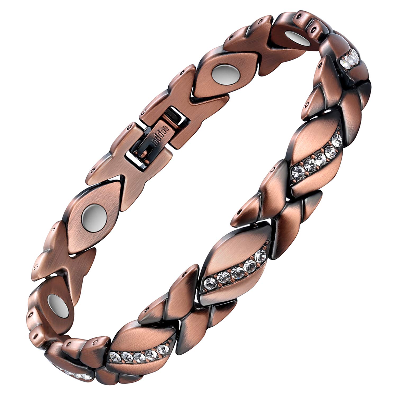 Lymphatic Drainage Magnetic Bracelet for Women - 99% Solid Copper Bracelet with Ultra Strength Magnets,Adjustable Wristband with Removal Tool & Jewellry Gift Box