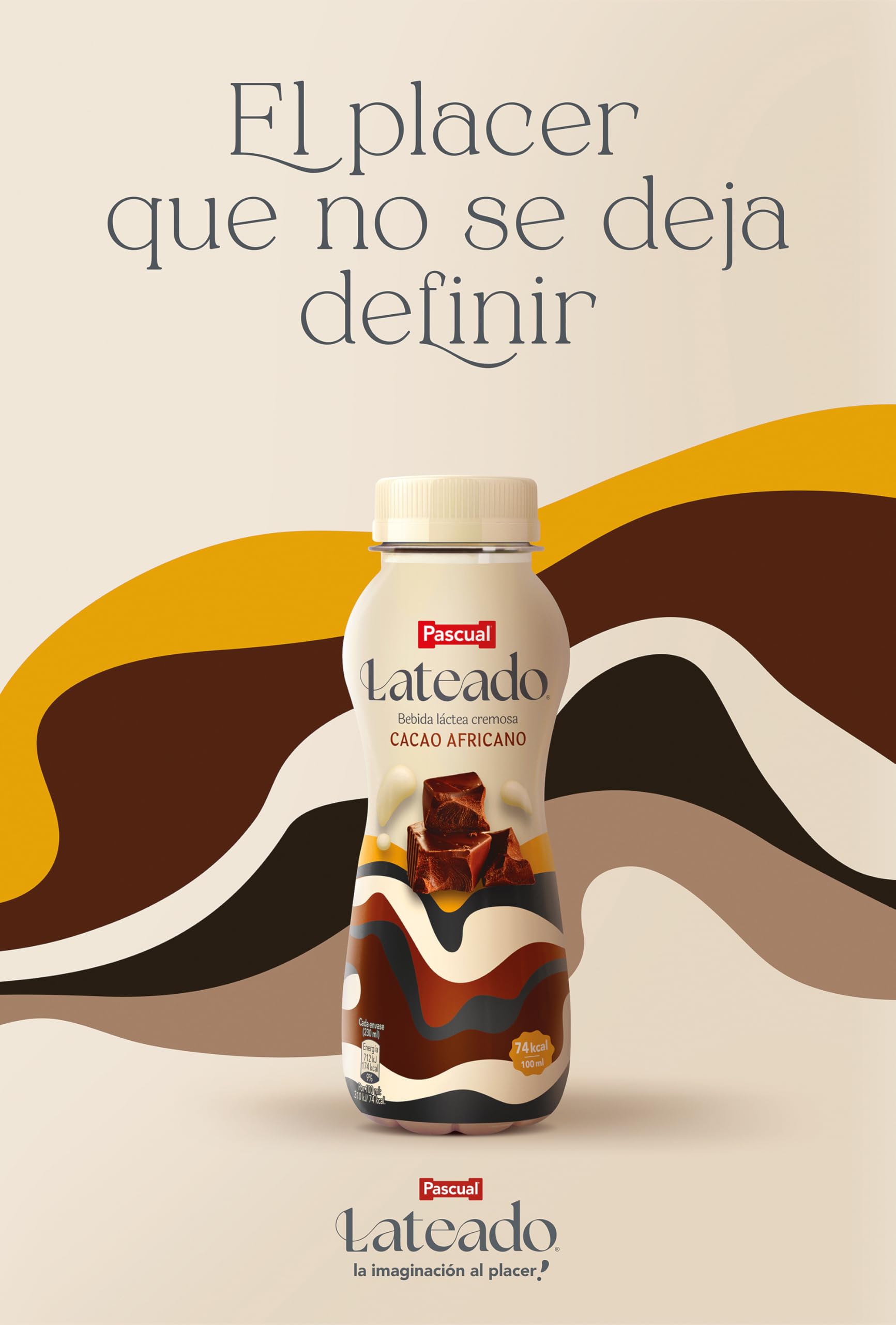 Pascual Lateado Batido de Chocolate con Cacao Africano Bebida Láctea Cremosa Caja 12 Briks 230 ml