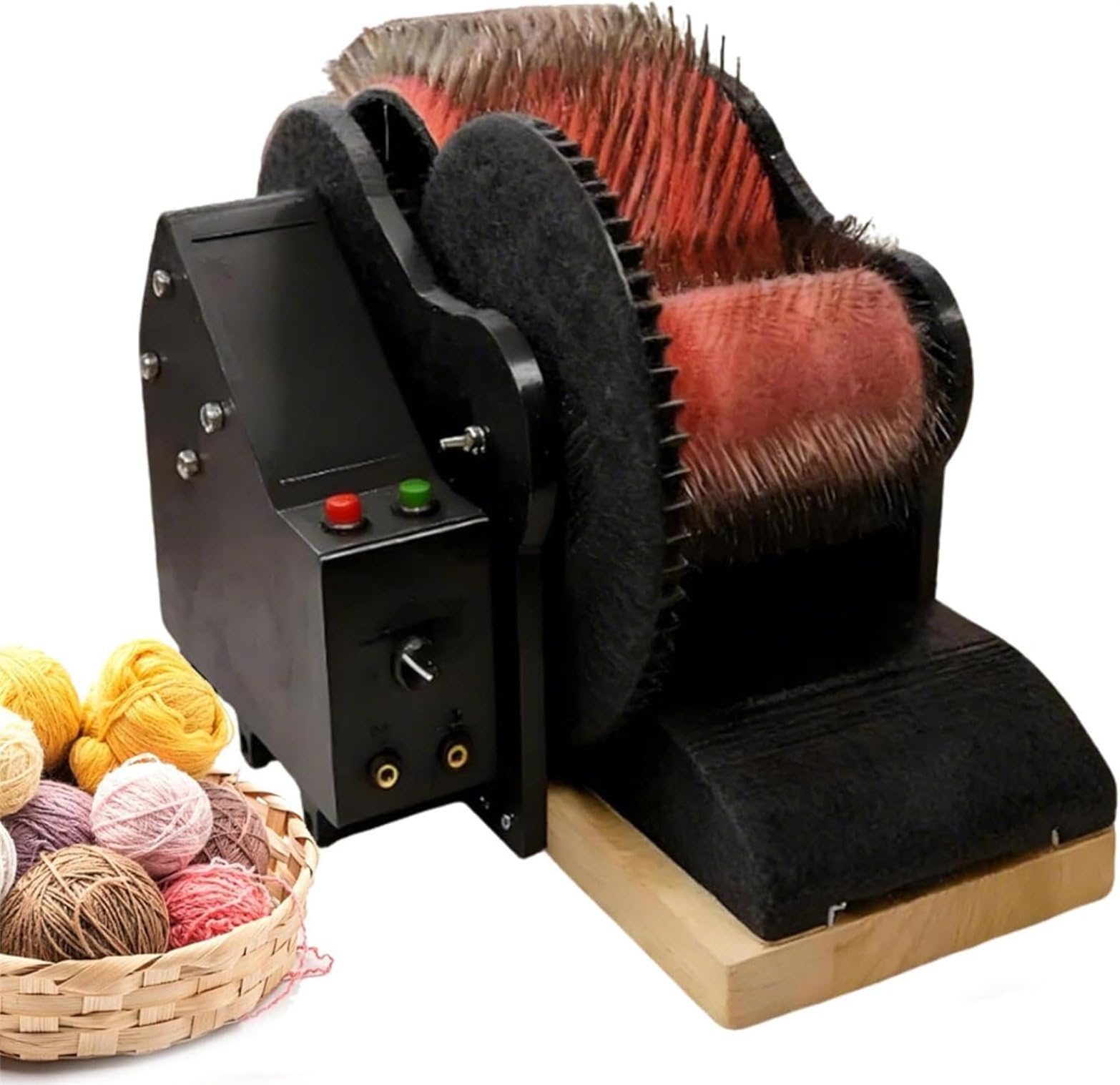 CYMYYDS Electric Carding Machine Wool Felt Drum Carder, Fast Color Mixing Combing Spinning, Wool Blending Wheel, Remove Fiber Impurities, Pour Carding Wool Fibers and Making Felt Projects