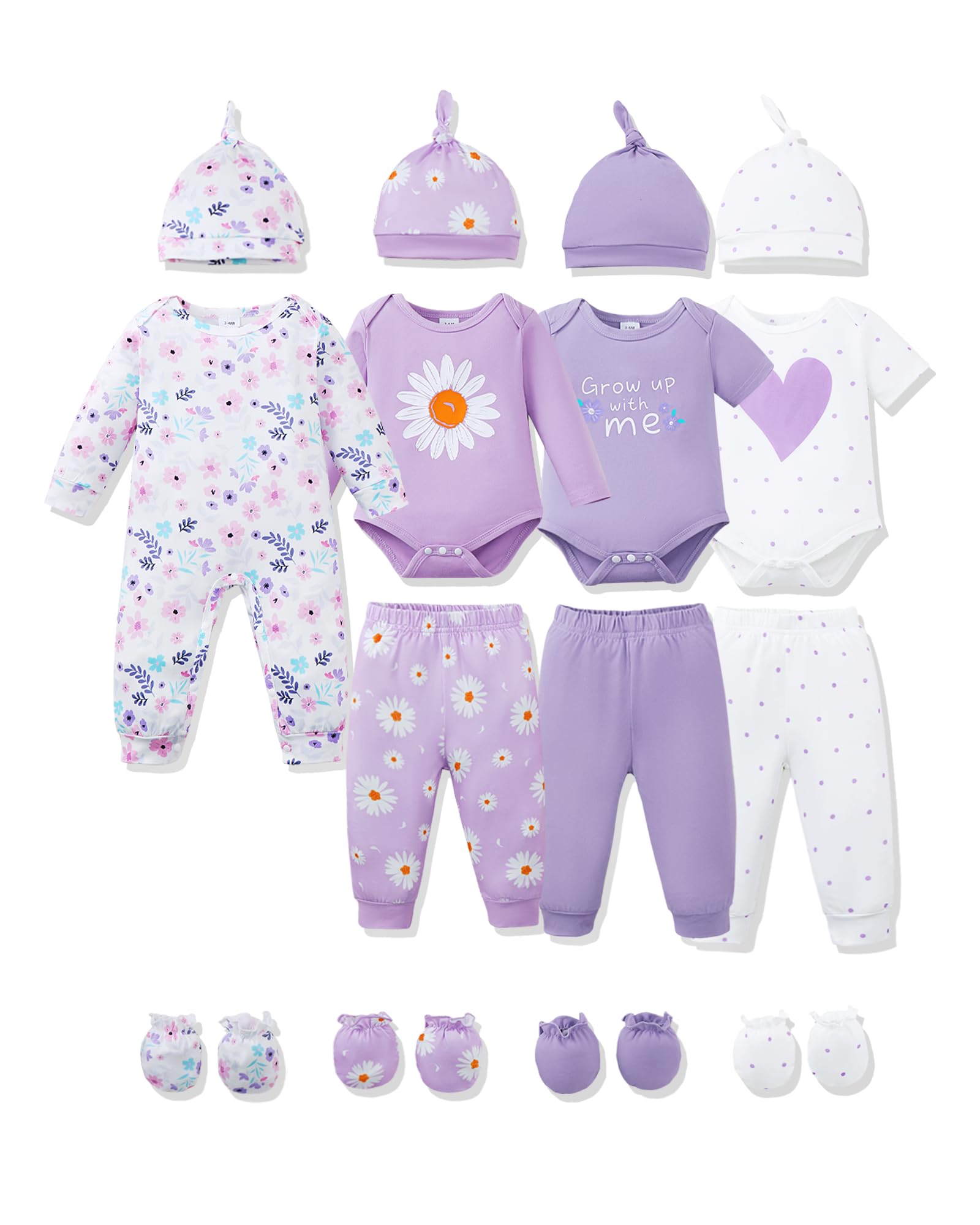 NZRVAWS Preemie Newborn Baby Boy Clothes Infant Clothing Romper Pant Outfits Set Layette Essentials 19 Pieces 0 3 6 12 Months