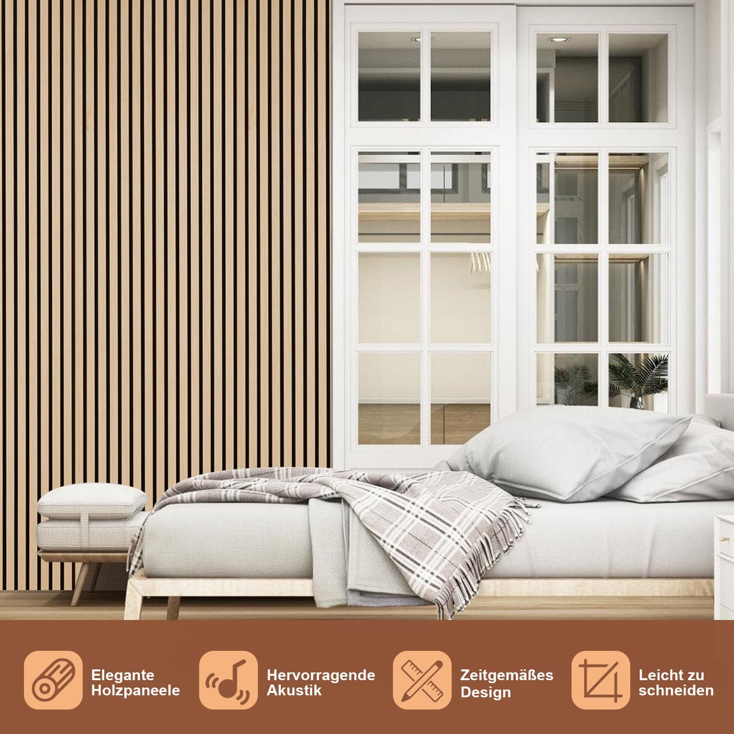 Lot de 4 panneaux acoustiques 2,88 m² - Panneaux muraux en