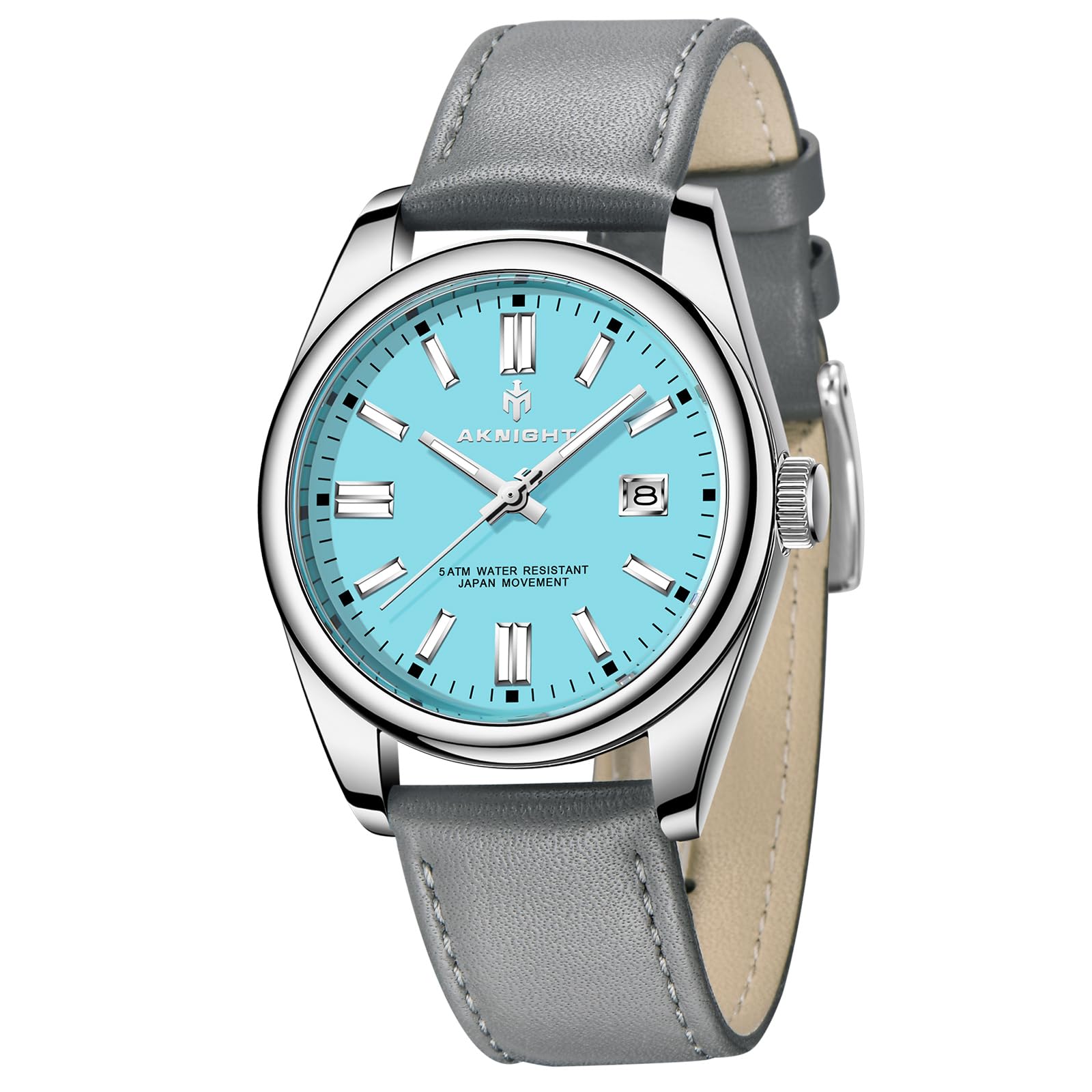 BENYAR AKNIGHT Watches for Men, Waterproof Stainless Steel Quartz Movement Men Watch, Easy Read Luminous Fashion Business Analog Chronograph Leather Wrist Watch with Calendar