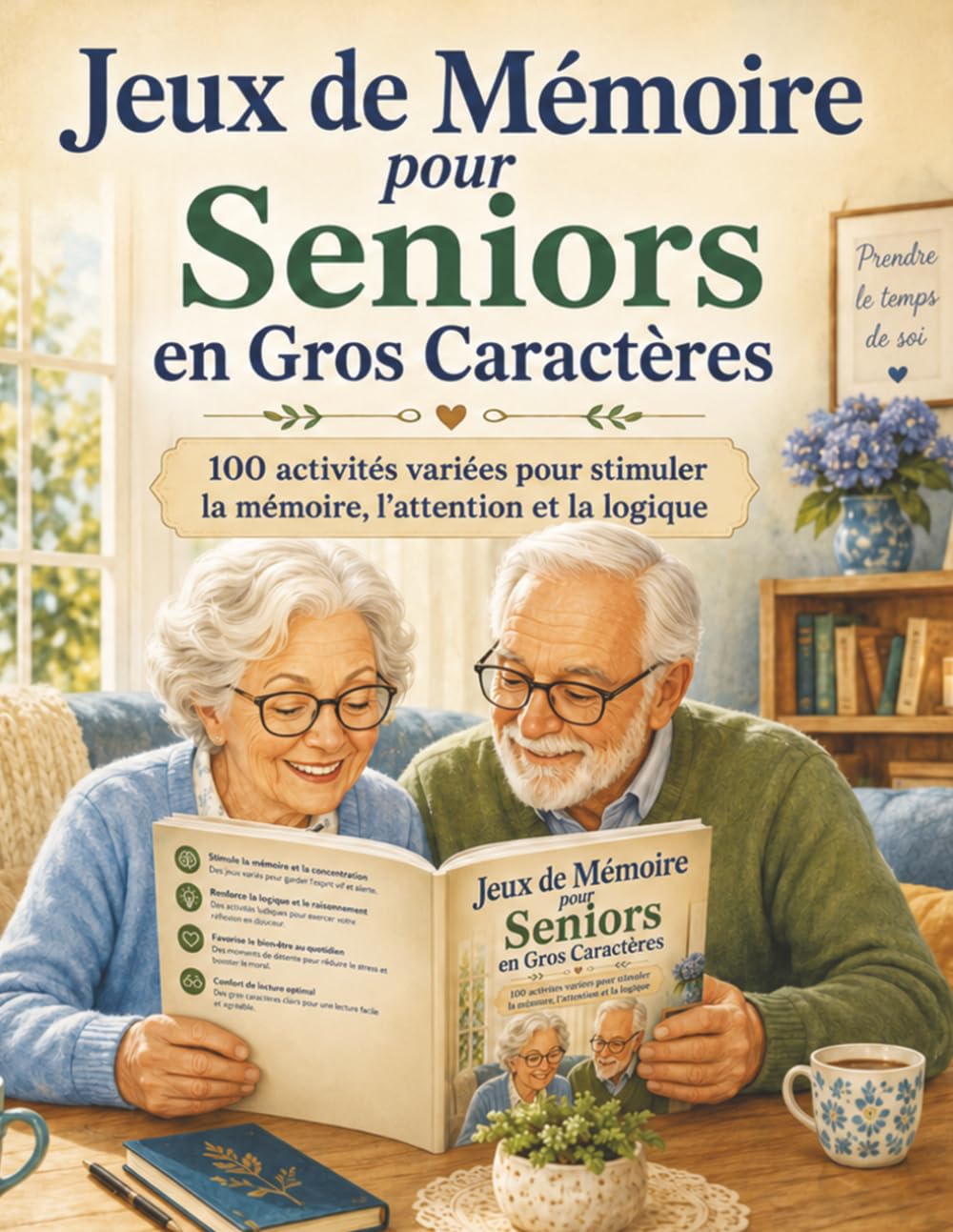 Jeux de Mémoire pour Seniors en Gros Caractères: Exercices de mémoire en gros caractères pour adultes et personnes âgées — jeux cognitifs simples pour concentration, attention et bien-être
