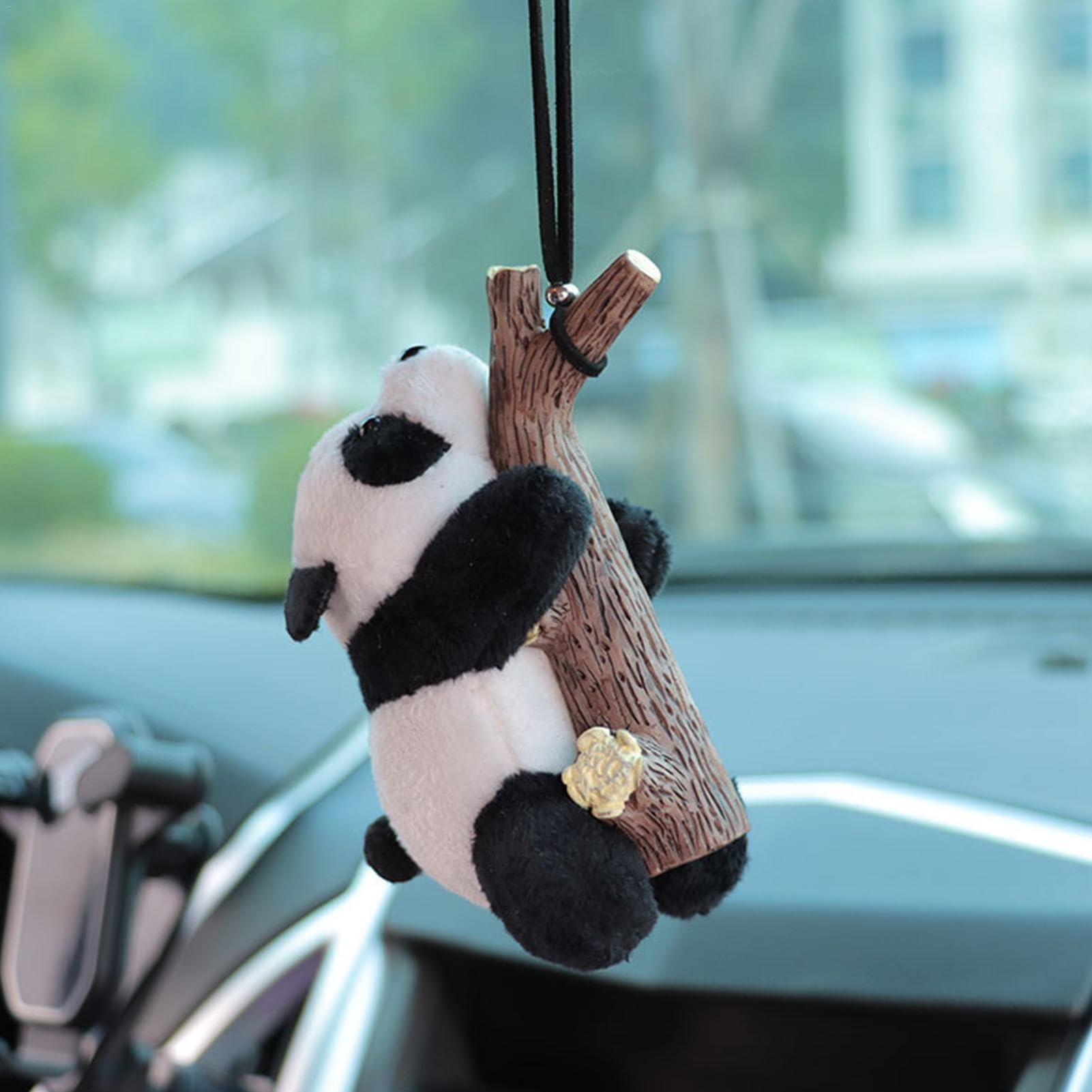 Ciondolo per Specchietto Retrovisore a Forma di Panda, Decorazione per Auto, Accessori per Interni, Ciondolo per Chiavi e Cellulare
