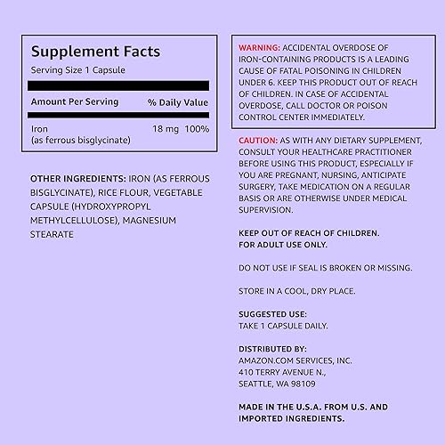 Miniatura 2 de Tienda Elements Hierro 18mg soporta la producción de glóbulos rojos vegano 195 cápsulas suministro de 6 meses el embalaje puede variar