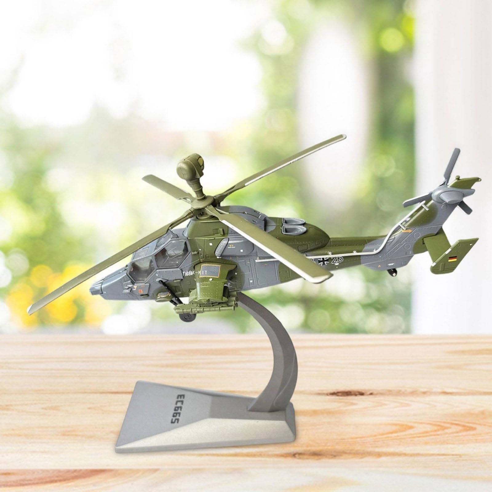 Almencla Elicottero Modello Militare EC665 Miniatura Dettagli con Struttura Robusta in Lega Metallo per Appassionati Aerei Studio Esposizione Casa Collezione, Fusoliera N. 9826