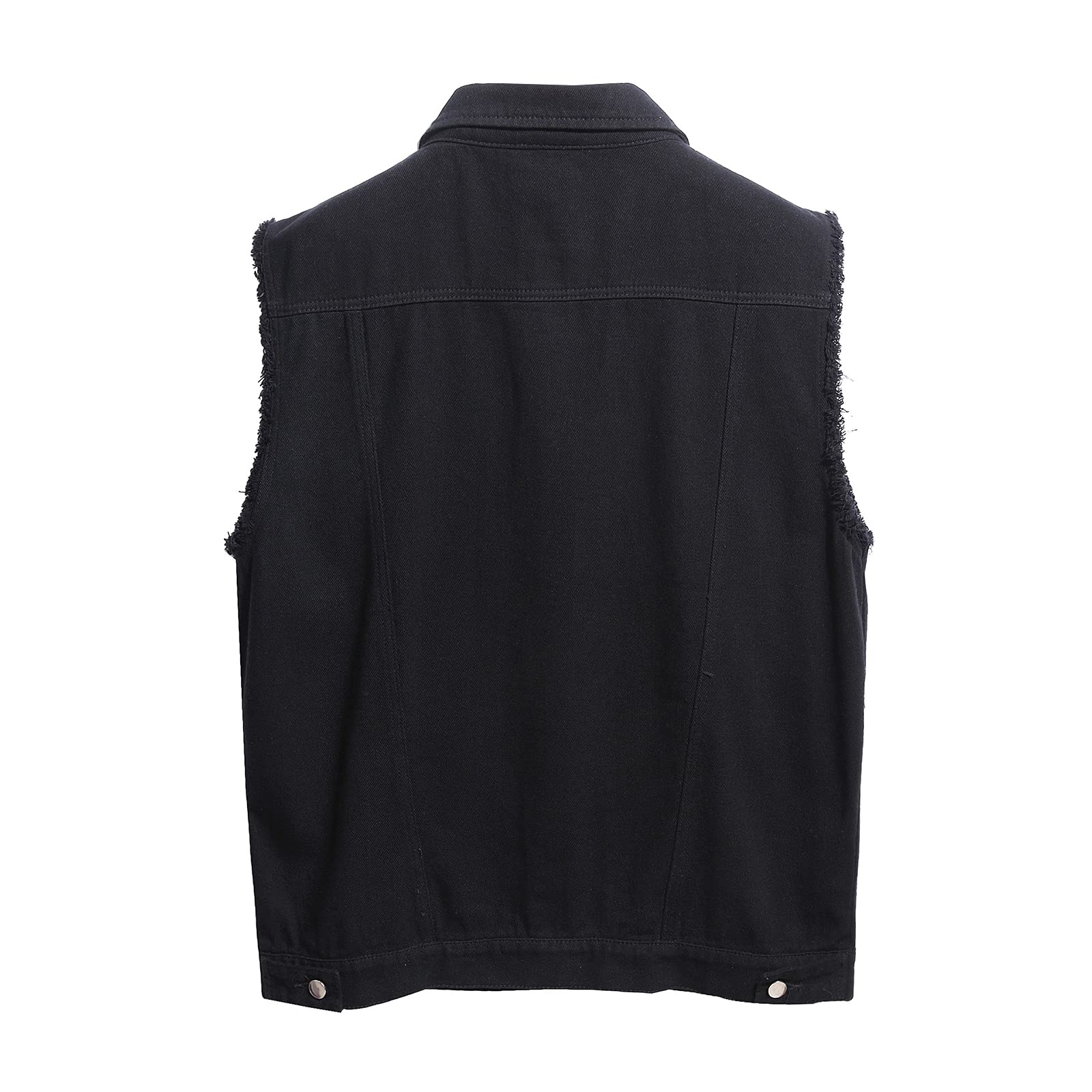 Black Denim Vest Sons Of Anarchy LONGBIDA Men's Sleeveless Ripped