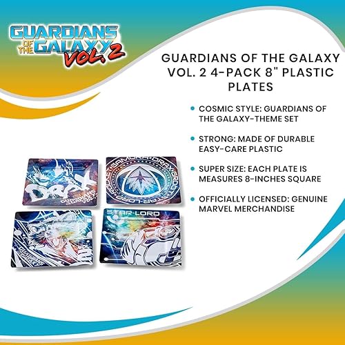 Miniatura 6 de Guardians of the Galaxy Vol. 2 Paquete de 4 platos de plástico de 8"