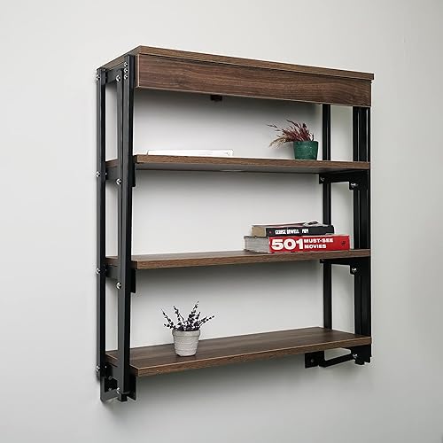 Miniatura 7 de Murphy - Mesa plegable Mesa de comedor montada en la pared Escritorio y estante multifuncional Estante de almacenamiento Escritorio de espacio