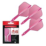 Target Darts K Flex Integrated Dart Flights and Shafts, No.6 Pink (Short) | Pack of 3 K-Flex - No6, Kflex All in One Moulded Dart Flight & Stem | Professional Dart Accessories