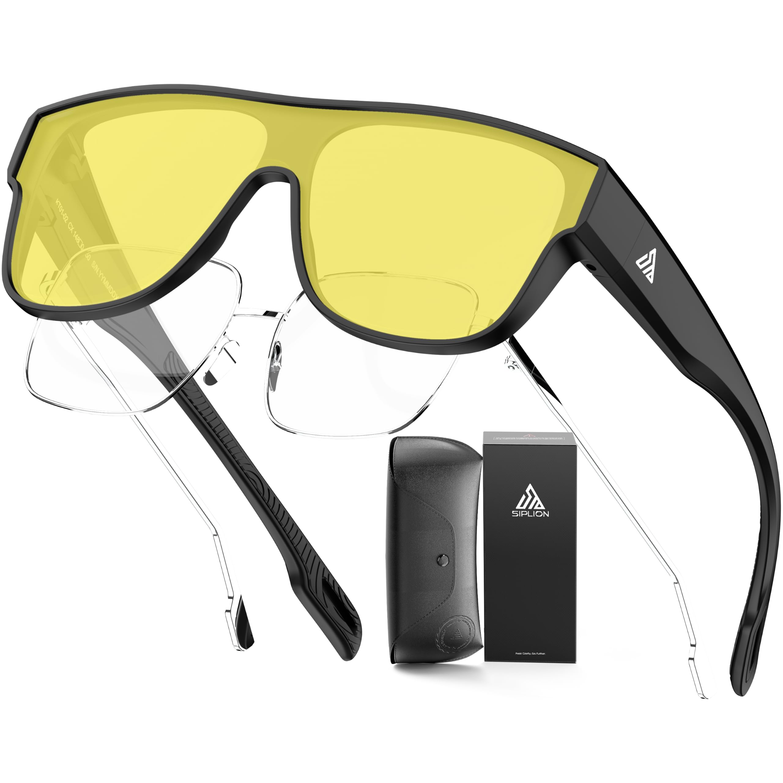 SIPLION Occhiali da sole polarizzati da uomo donna: protezione UV400, occhiali da sole con clip per occhiali da guida