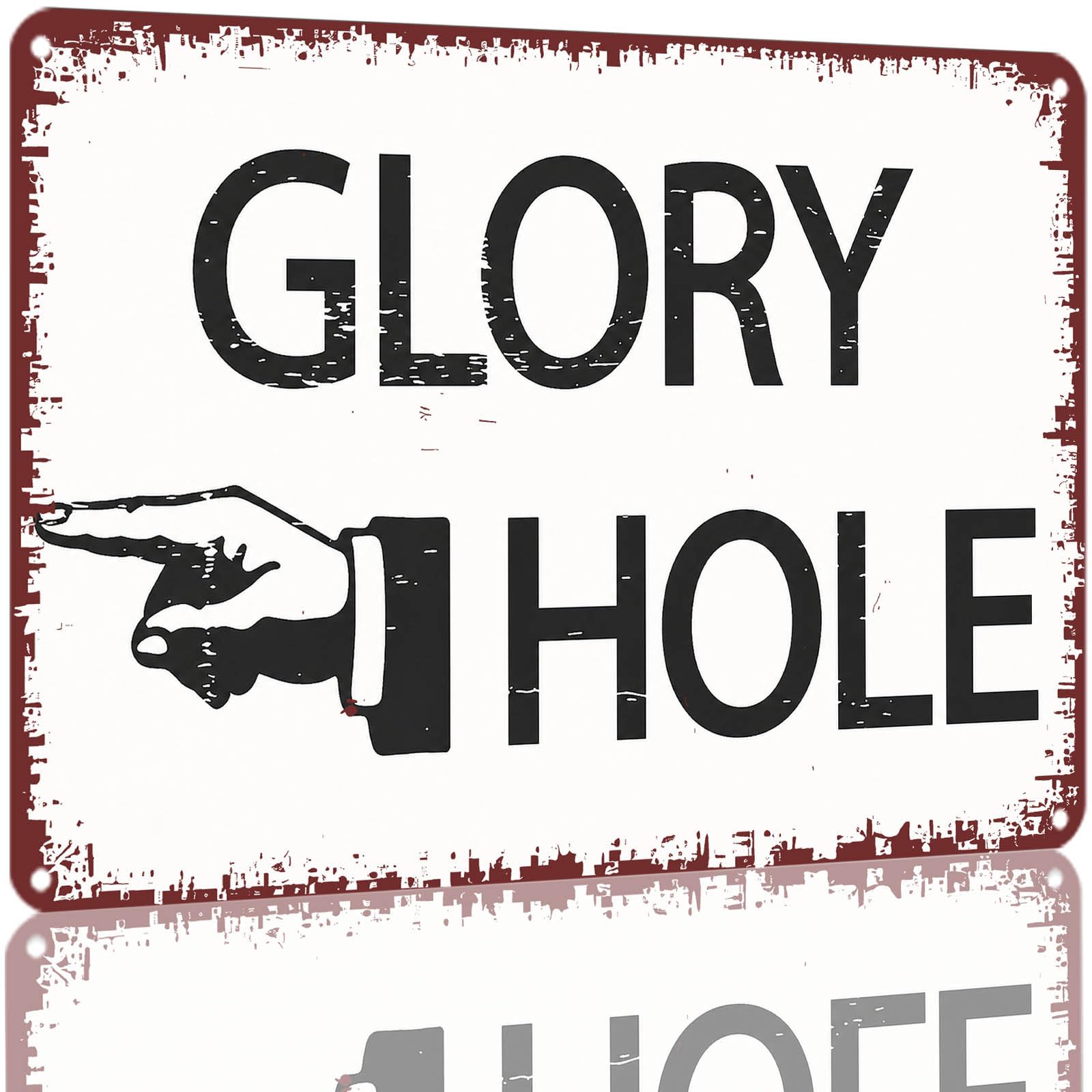 Kwqdozf As Pic Vintage Aluminum Metal Sign 8X12 Inch Glory Hole Arrow Direction Decorative