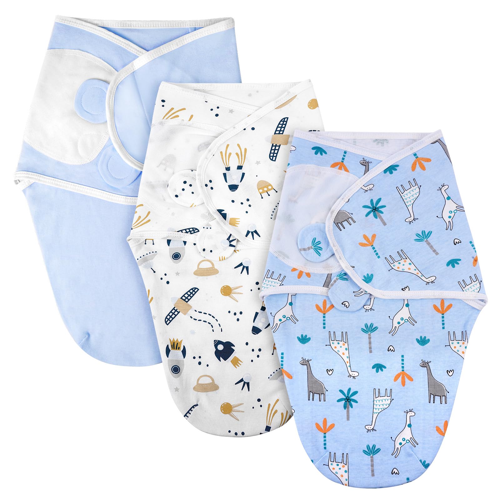 arrullo bebe recien nacido, 3 pcs swaddle bebe 0-3 months, Ajustable saco dormir bebe, Swaddle Wrap, Infante Swaddle Sack, swaddle, Transpirable y Absorbe la Humedad, Ayuda a Dormir