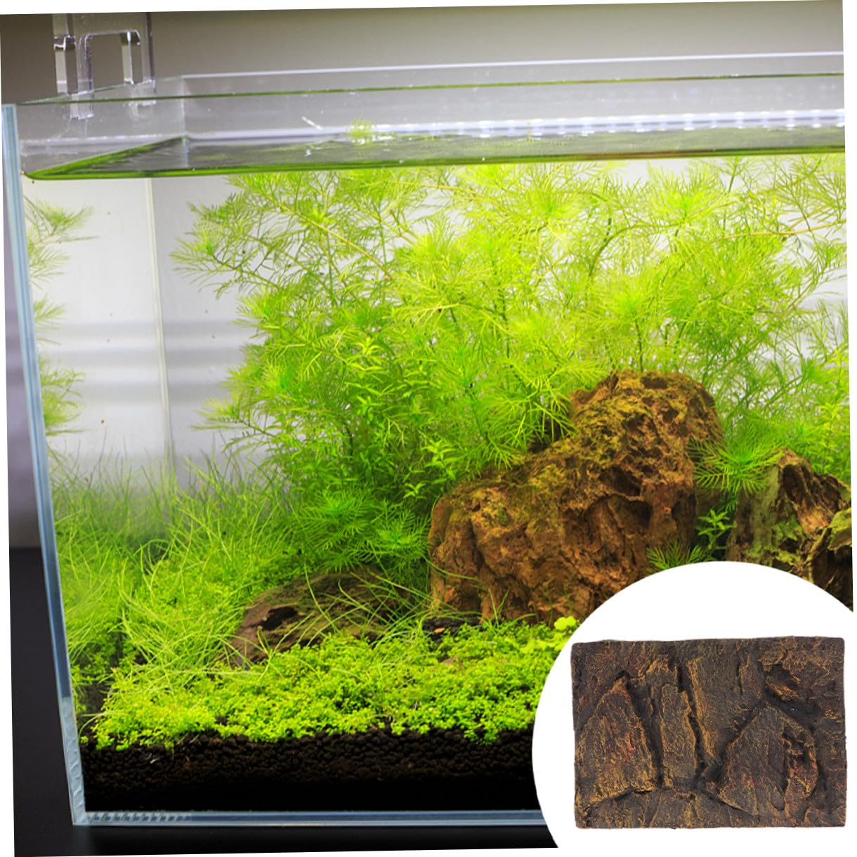 ORFOFE Tablero de Fondo 3D de PU para Tanque de Tortugas Efecto Natural y Decoración, Paquete de 2 Piezas Adecuado para Acuario y Terrario