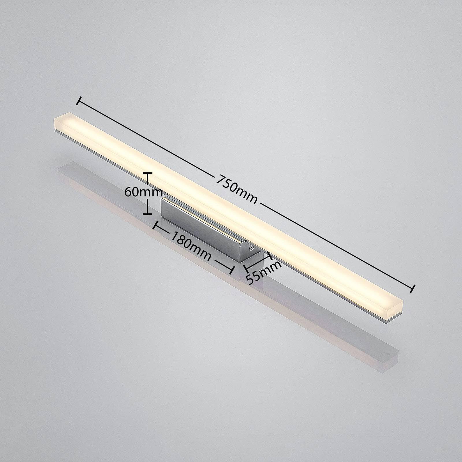 Lindby LED Deckenlampe Levke dimmbar (spritzwassergeschützt (Modern) in Chrom aus Kunststoff, Bad Deckenleuchte Lampe Badezimmerleuchte