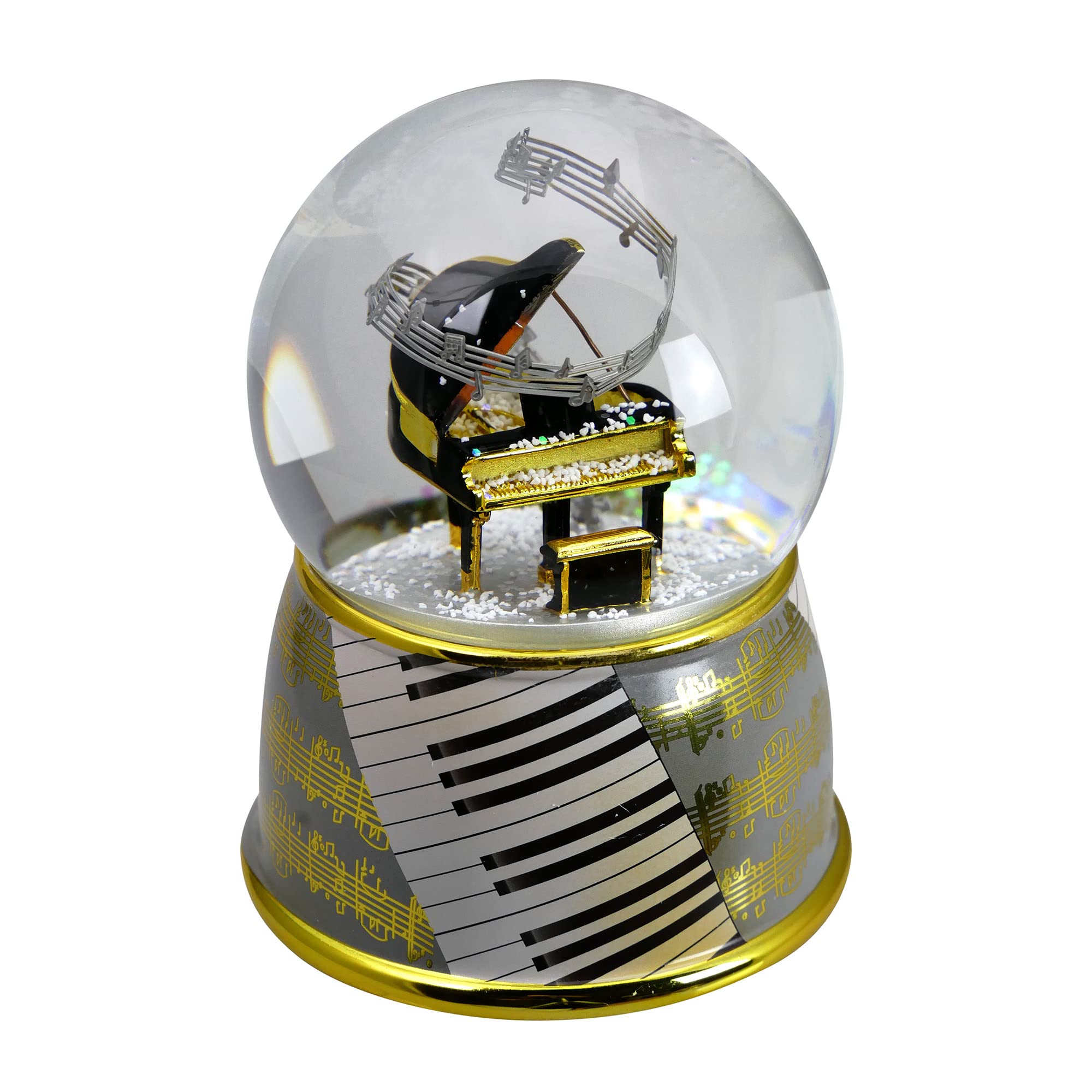 Musicbox KingdomGrand Piano Black 4.25 x 6 Resin Musical Snow Globe