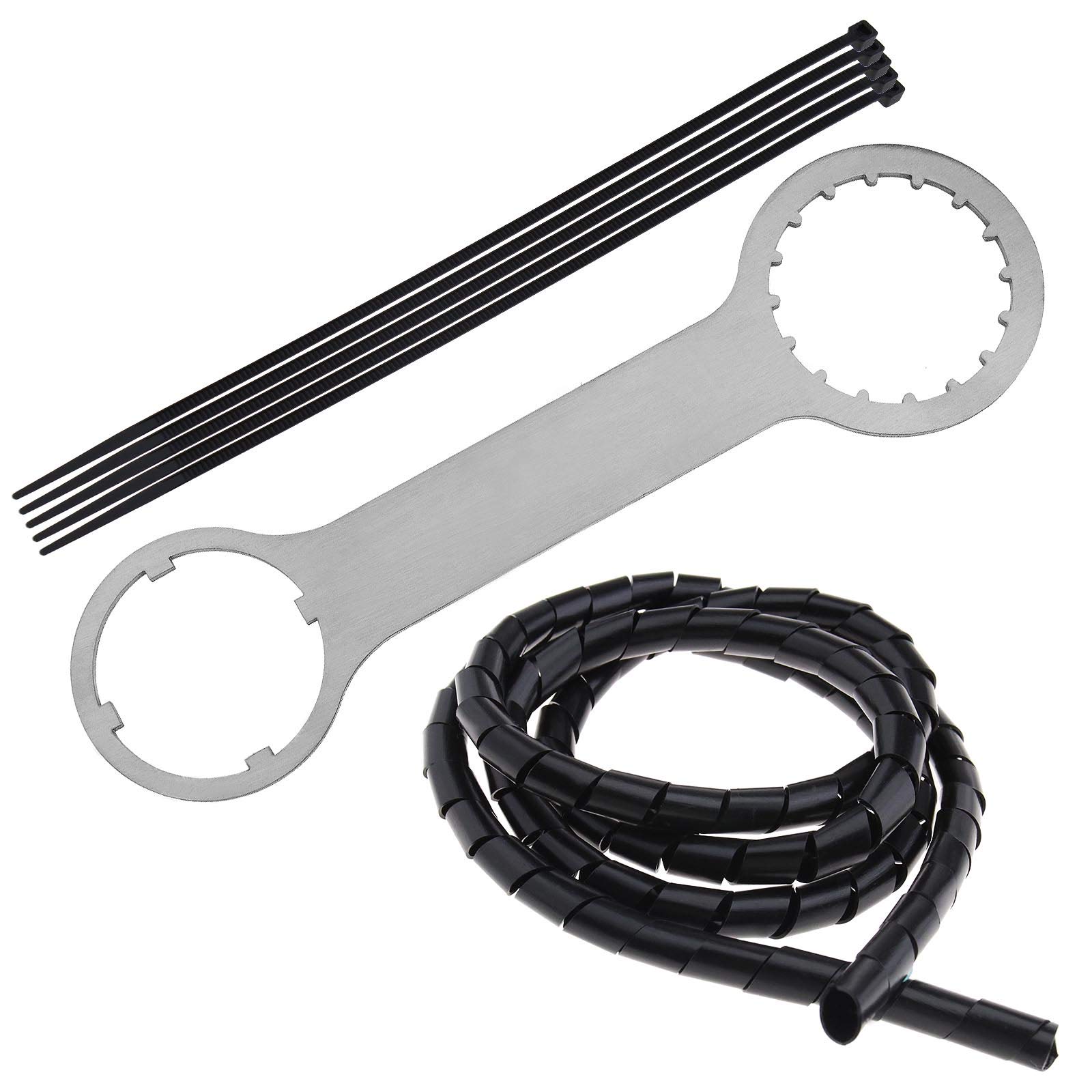 EMSea Electric Bike Installation Spanner Tool Kit Compatible with Bafang/8Fun BBS01 BBS02 BBSHD Stainless Steel Wrench Wire Protector & Ties