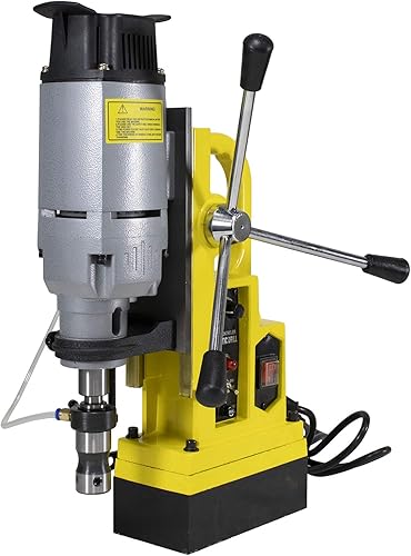 Steel Dragon Tools Prensa de taladro magnética con diámetro de taladro de 1-3/4 pulgadas y fuerza magnética de 2700 libras