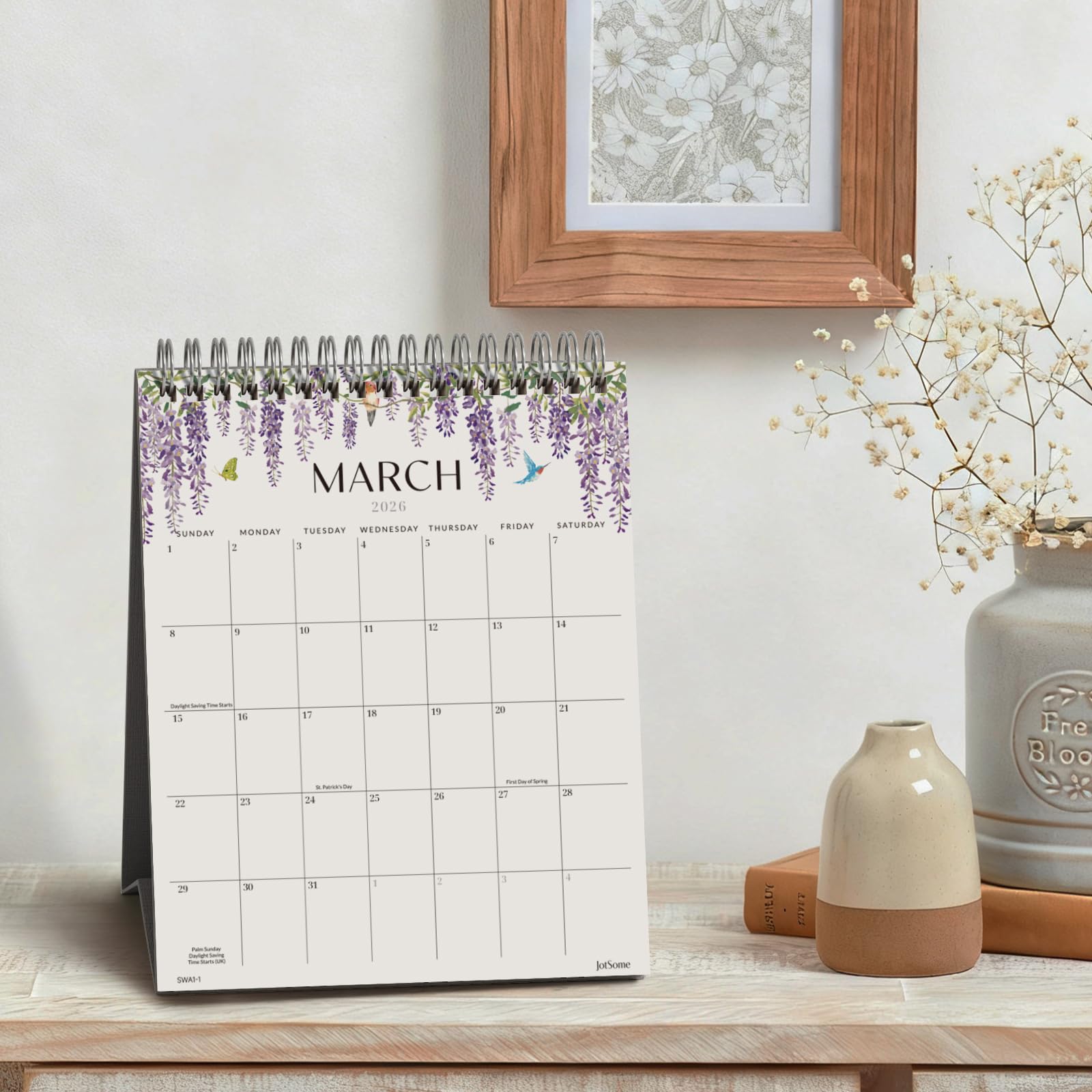 Jotsome Calendario da tavolo 2026-2027, calendario in piedi 15,2 x 19,1 cm | Calendario da oggi a giugno 2027, design estetico da tavolo con lista delle cose da fare, regalo per le vacanze