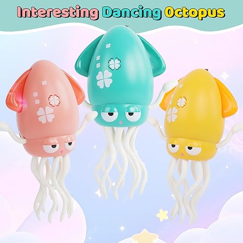 Miniatura 5 de Pulpo bailarín, juguete musical eléctrico para bebé con luces LED y música, juguete sensorial interactivo recargable, regalo perfecto de cumpleaños