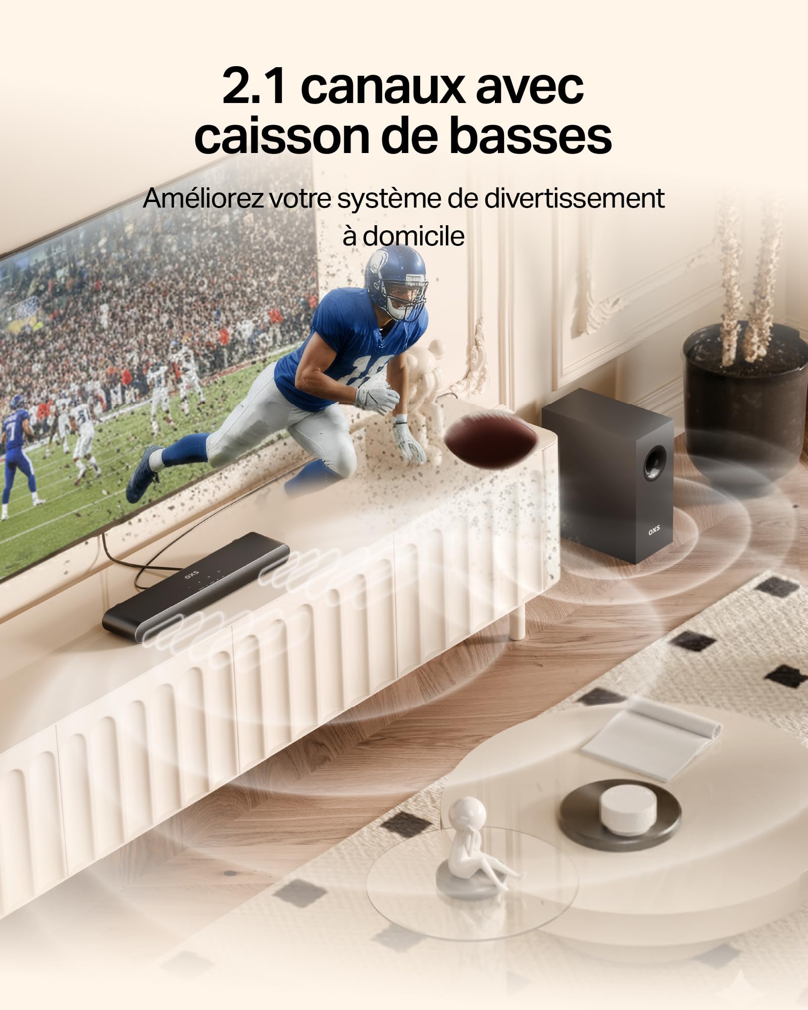 Image secondaire de Barre de Son OXS S21 2.1 Canaux avec Caisson de Basses Profondes