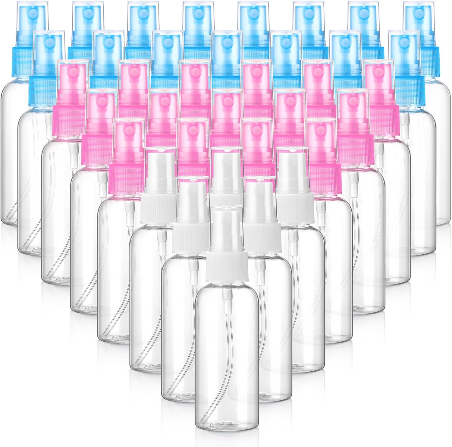 Zhehao 60 Pcs 60ml/ 2 oz Spray Bottle, Clear Empty Fine Mist Plastic Mini Travel