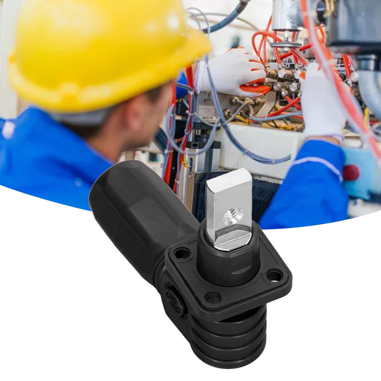 2Pz Connettore di stoccaggio della batteria di energia, Terminale a spina rapida M8 Connettore di alimentazione della batteria ad alta corrente impermeabile IP67 200A (BLACK)