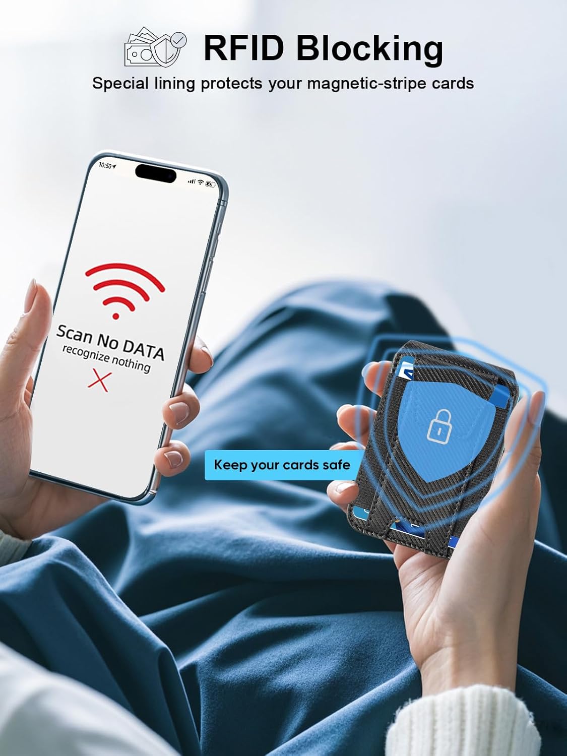 TopMade for Magsafe Wallet, Works with Apple Find My, Strongest Magnetic Wallet for iPhone 17/16/15/14/13/12 Series, Magnetic card holder with Adjustable Stand, 9 Cards Holder, Carbon Fiber Black - Image 7